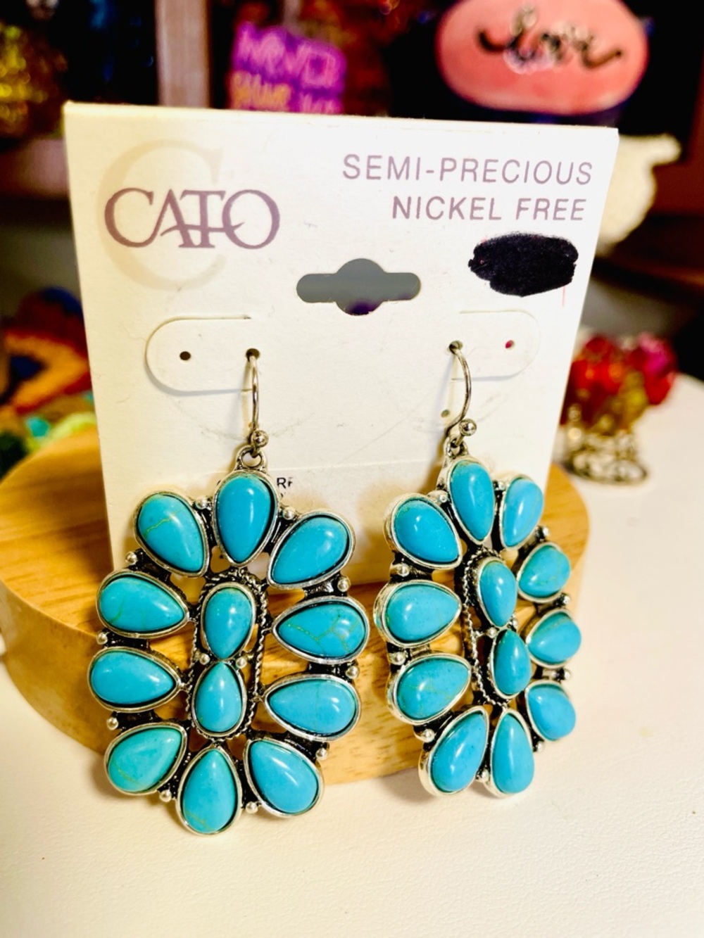 Cato Turquoise and Silver Earrings boho southwestern style